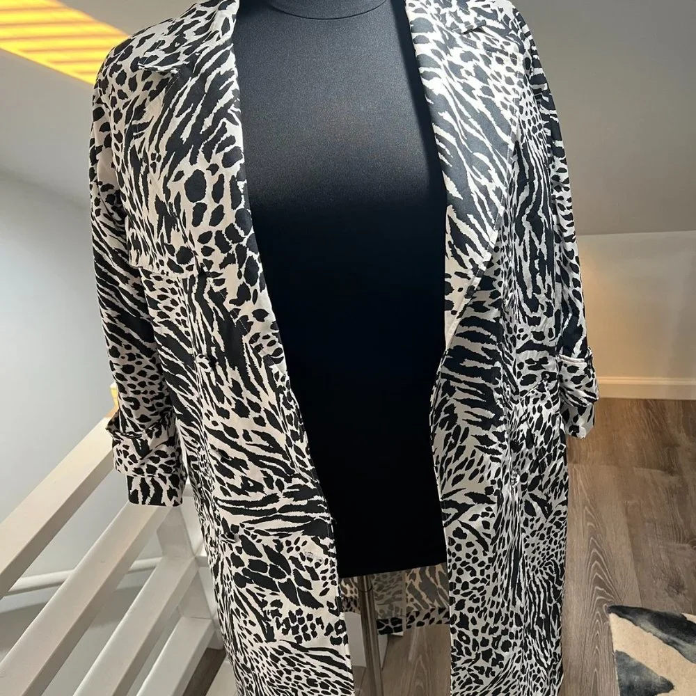 Sergio Hudson x Target Animal Print Strong Shoulder Trench Coat - Picture 3 of 10